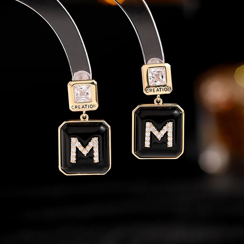 

Retro Minimalist Design Square Letter Earrings for Women