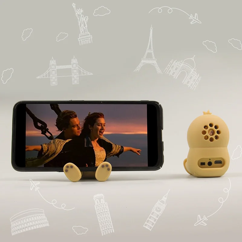 Bluetooth multifunction speaker mobile phone holder stereo mini portable cartoon animal. | Speakers