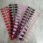 5 цветов, накладные ногти на шпильке с полным покрытием, короткие миндальные накладные ногти, острые акриловые накладные ногти, нажимные ногти, дисплей