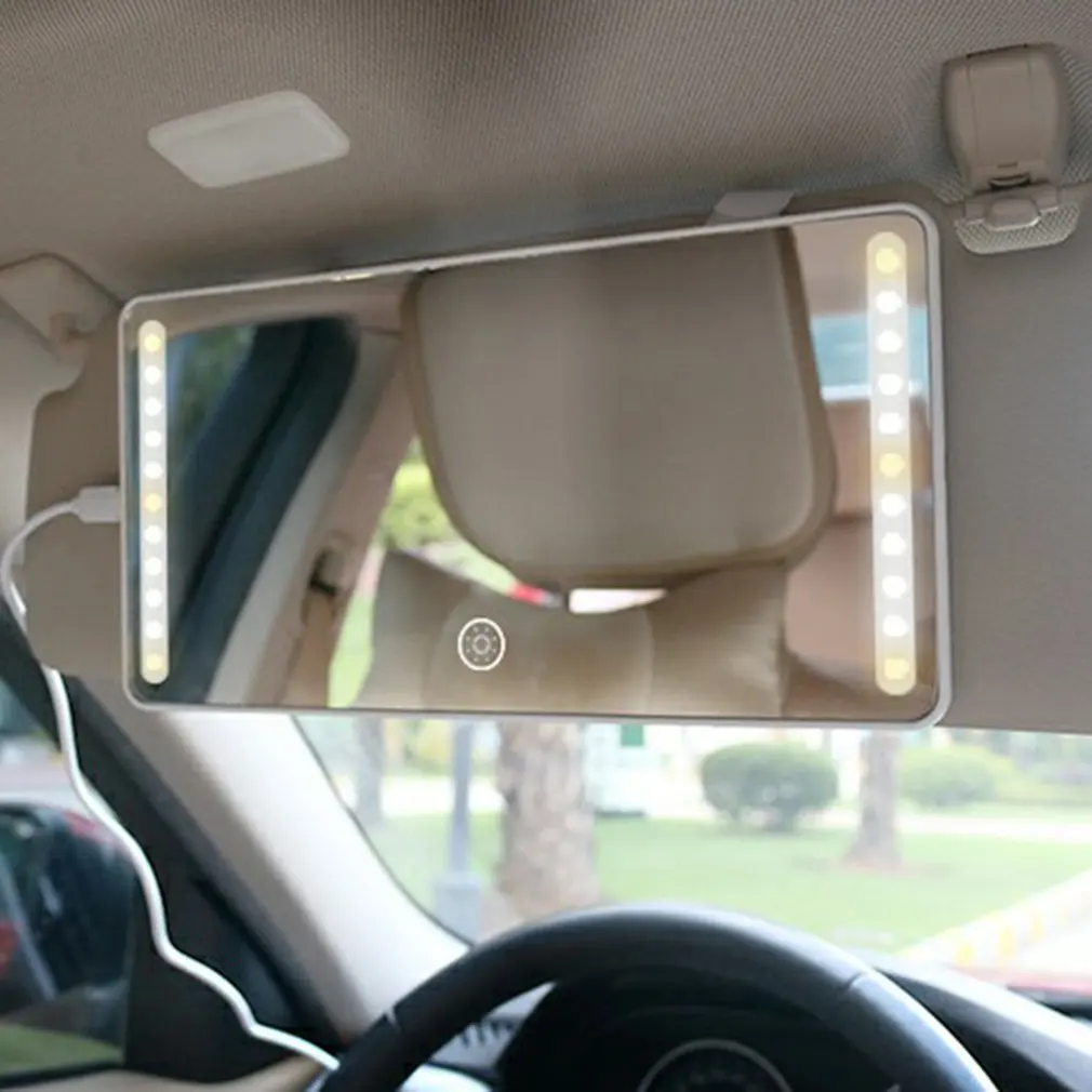 

Led Car Sun Visor Makeup Mirror Fill Light Mirror Smart Car Accessories USB Power Supply Touch Screen