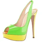 Туфли женские с открытым носком, босоножки на шпильке и платформе, туфли-лодочки с ремешком на пятке, обувь в стиле пэчворк, лето