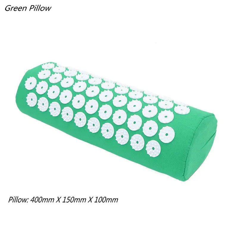 Green Pillow Массажер подушка Массажный коврик для йоги акупрессур снимает стресс на спине телесная боль Спайк Коврик акупунктурный массаж йога матрас с подушкой - Цвет: Green Pillow