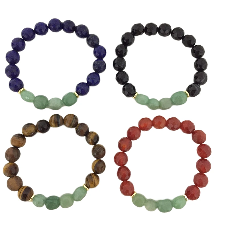 Новый дизайн счастливый зеленый авантюрин женский эластичный браслет