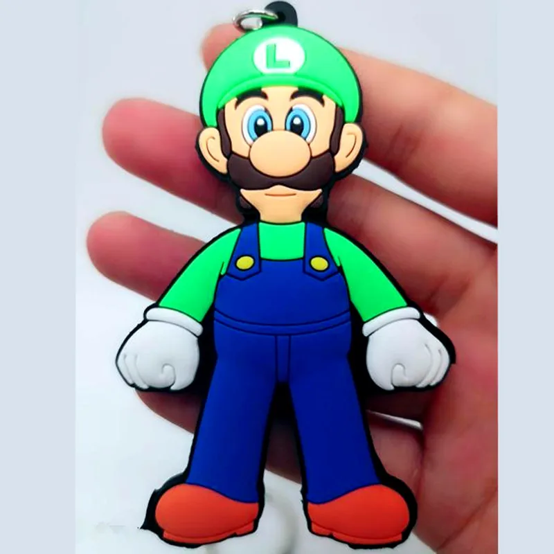 4 Игра Super Mario Bros ПВХ брелок Луиджи Марио Персик Принцесса Боузер Мультфильм фигурки брелок для мужчин ребенок llaveros hombre брелок - Цвет: 4