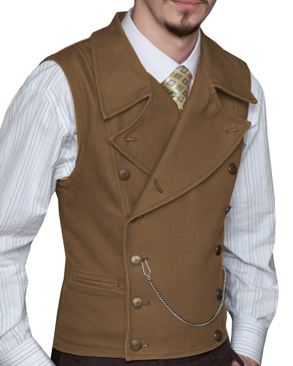 Мужской винтажный костюм из денима, коричневый двубортный мягкий замшевый жилет для свадьбы или жениха