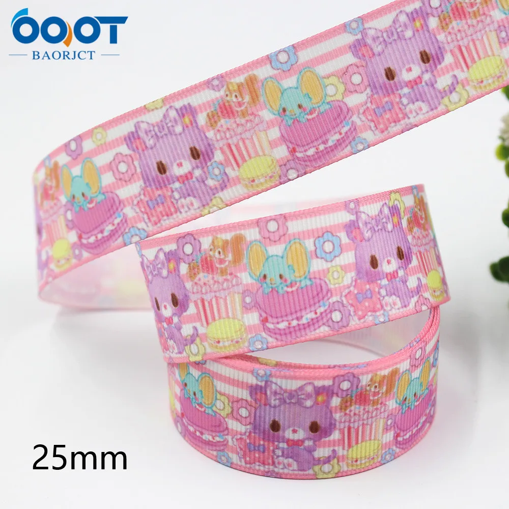 L-20716-681 1 &quot(25 мм) 10 ярдов мультфильм серии grosgrain ленты Бант колпачок аксессуары