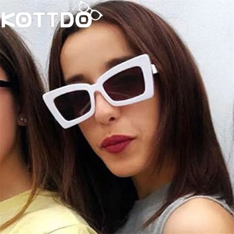 Мужские и женские прямоугольные солнцезащитные очки KOTTDO брендовые в стиле ретро