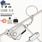 Biyetimi USB 3,0 флеш-накопитель 128 ГБ, флэш-накопитель из нержавеющей стали, 16 ГБ, 32 ГБ, 64 ГБ, флэш-накопитель с брелоком