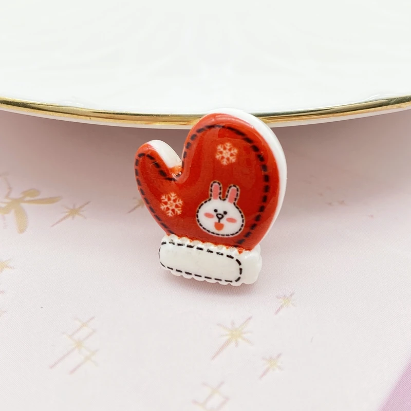 Резиновые банты для волос 16 шт. Смешанная Рождественская серия кабошон с плоским