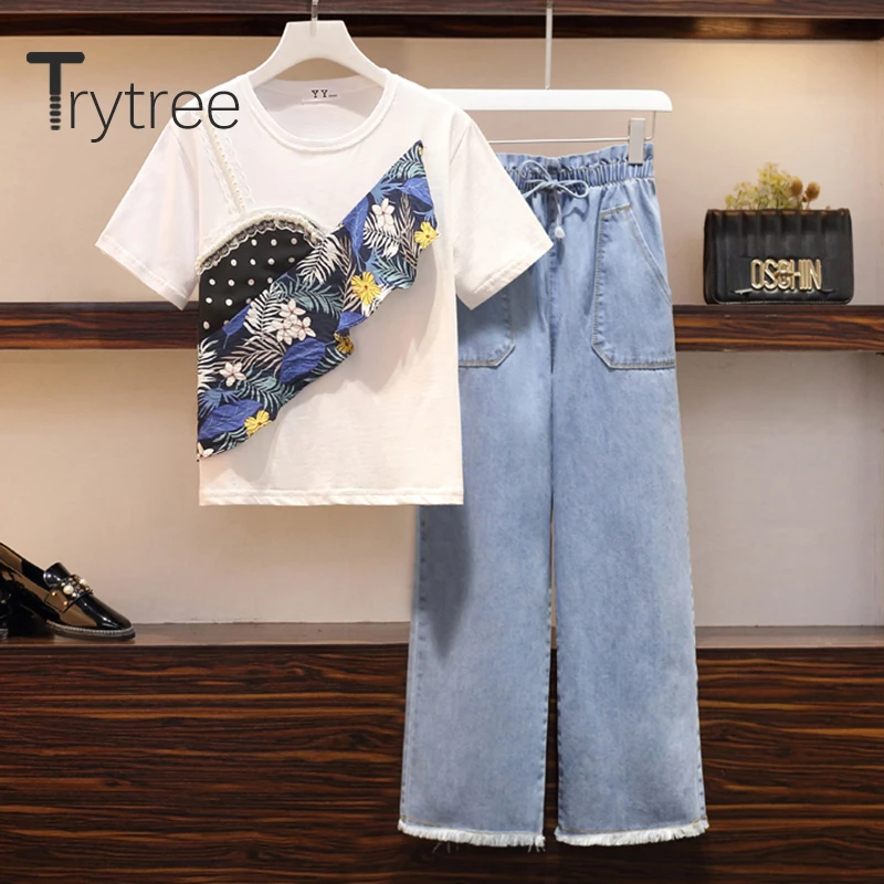 Trytree 2020 летний женский комплект из двух предметов повседневный топ с круглым