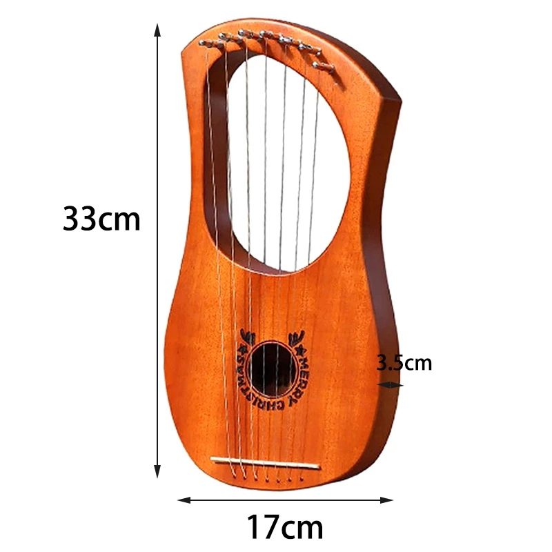 Lyre Harp 7 металлическая струна Heptachord красное дерево Lye с ключом для настройки