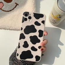 Retro cow print art japanese Phone Case for apple iPhone 13 12 11 Pro Max Xr Xs Max 7 8 Plus X 13mini 7Plus case Cute soft cover