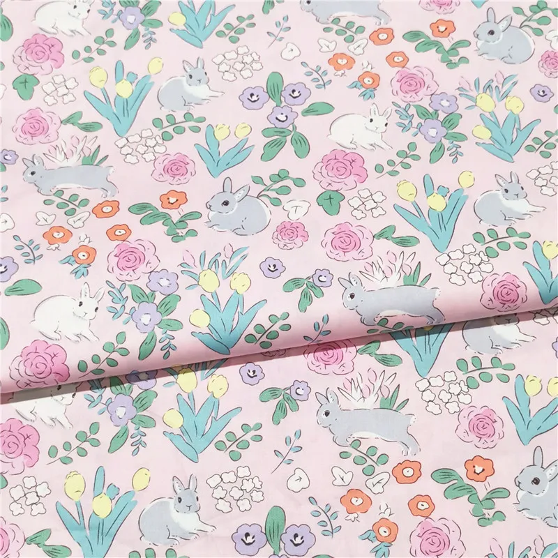 160 см * 50 детская хлопковая ткань с цветочным принтом кролик для шитья стеганое