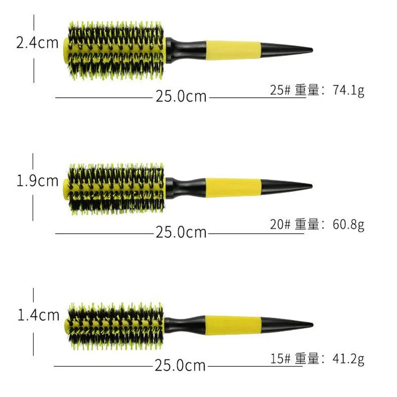 1/6 шт. Профессиональная деревянная круглая расческа для волос с щетиной кабана