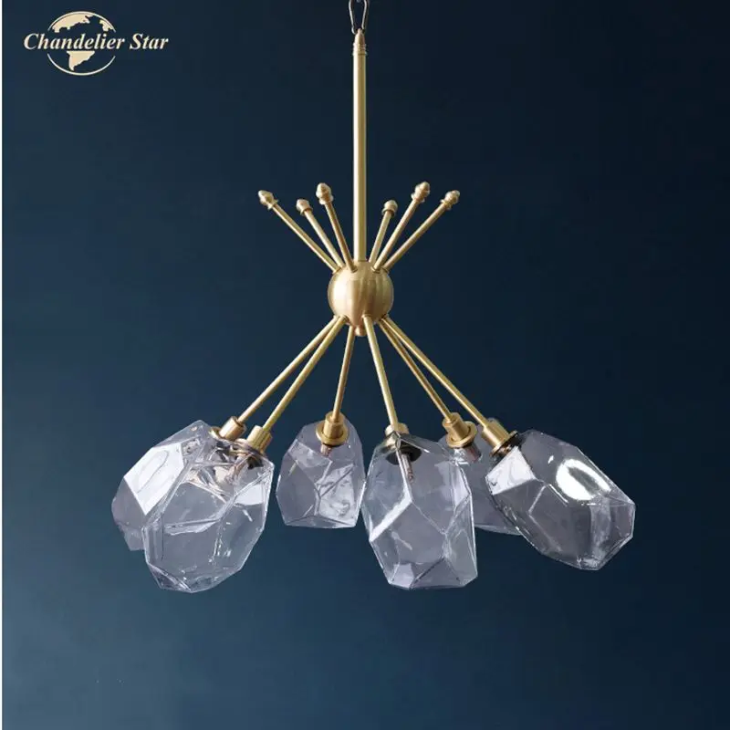 Luxury LED Chandeliers Lighting Modern Copper Crystal Flowers Pendant Hanging Lamps Bedroom Living Room Lights Fixture | Лампы и