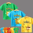 Футболка с изображением покемона Пикачу из бутика одежды для детей с героями мультфильмов Mewtwo Charmander Rayquaza хлопковая футболка с коротким рукавом