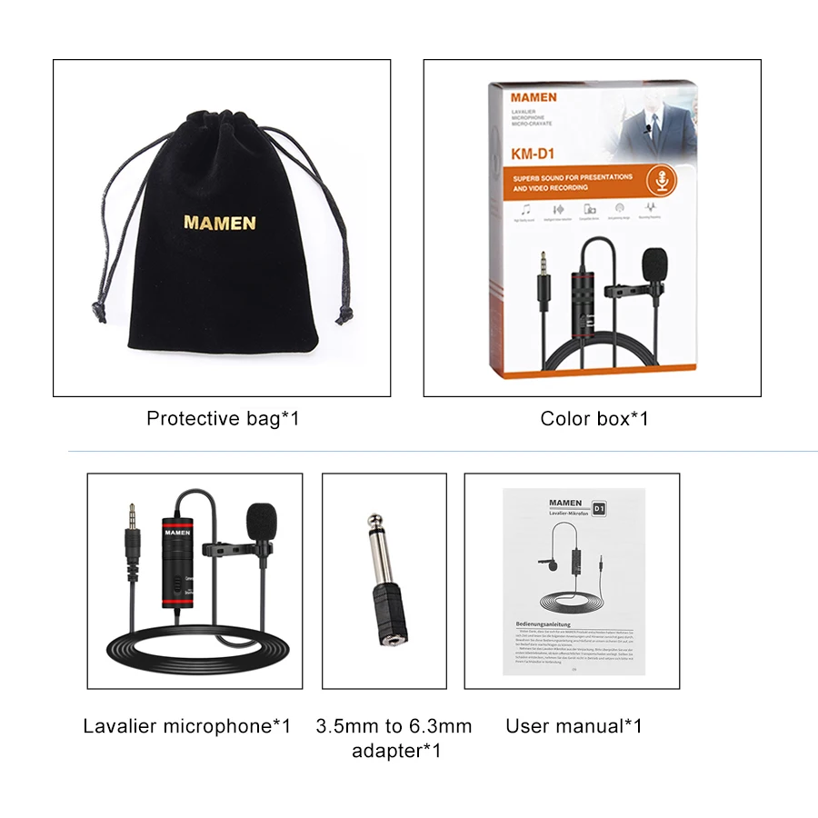 Компактный петличный микрофон с кабелем 8 м и кнопкой конденсаторный для