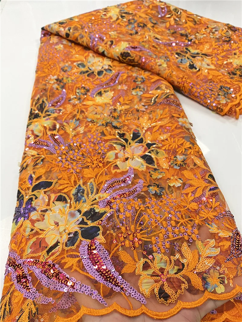 NIAI новейшая африканская 3D кружевная ткань синий французский Тюль французская