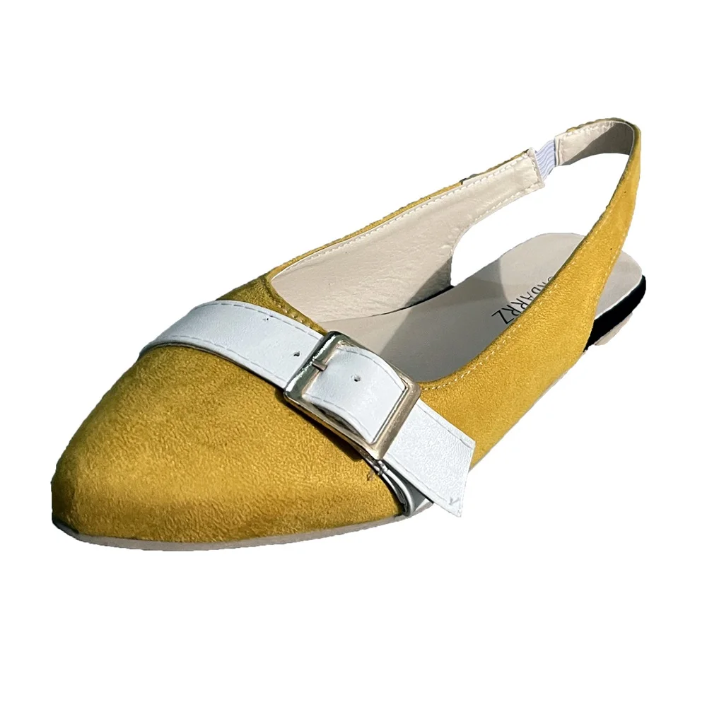 

Women's Buckle Sandals 2021 Summer Elegant Ladies Pointed Toe Slip On Shallow Single Shoes Office Party Wedding Female Flats