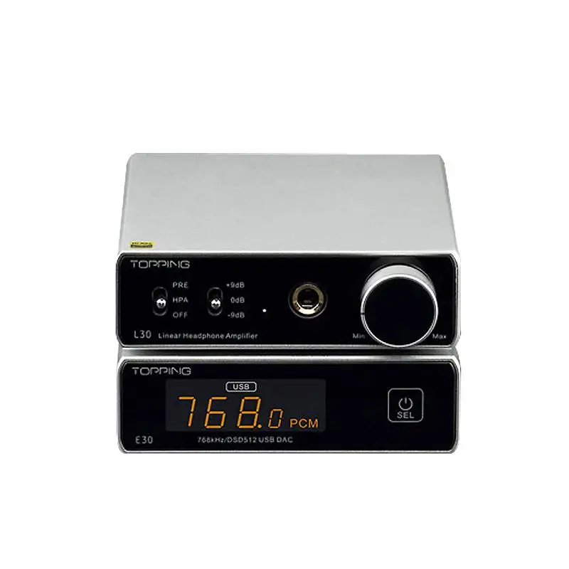 Goedkoop Topping L30 + Topping E30 Hoofdtelefoon Versterker Nfca E30 Dac AK4493 XU208 32bit/768K DSD512 Hifi Muziek Amp Dac