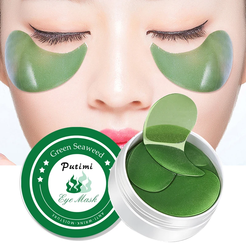 

PUTIMI Seaweed Moisturizing Eye Mask Crystal Collagen Anti-Aging Wrinkle Gel Eye Patches Dark Circles Remove Eye Masks Eyes Care