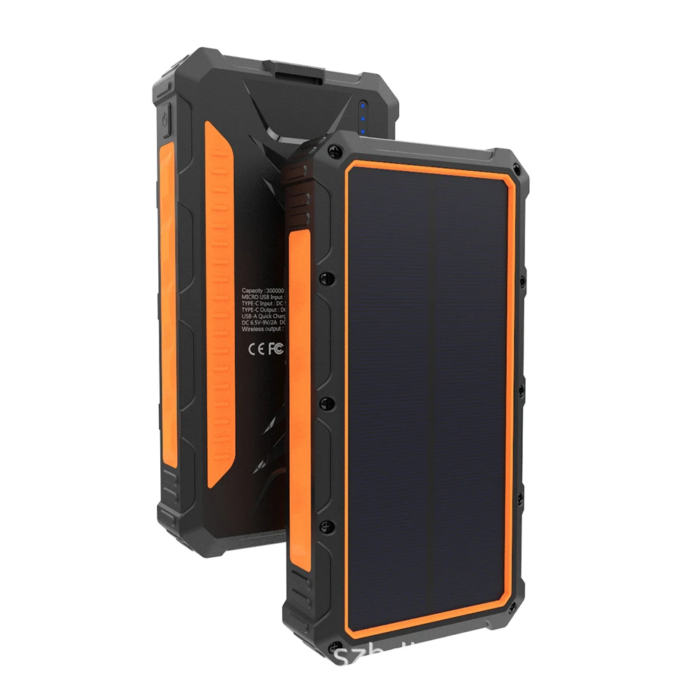 

PINZHENG Solar Power Bank 30000mAh Phone Fast Portable Charger Battery Backup Powerbank External Battery For iPhone ipad Phone