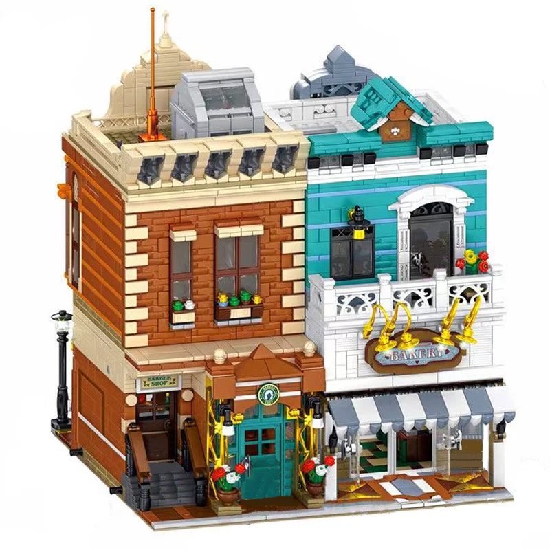 

City Streetview Series Clock Tower Square House European Jazz Cafe MOC-32576 Bricks Model Building Blocks Kids DIY Toys Gifts