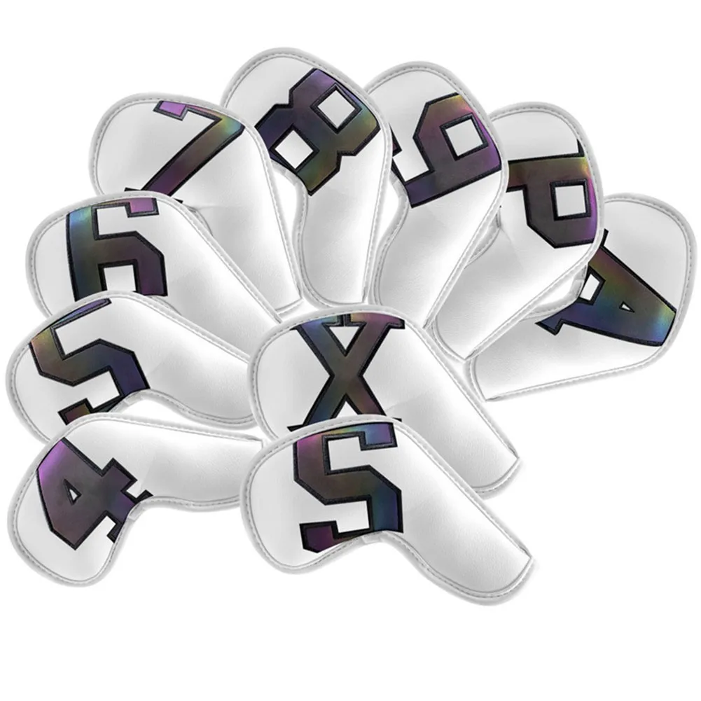 

10Pcs Golf Club Cover Iron Head Headovers Wedge Covers 4 5 6 7 8 9 A S P X Universal Colorful Protective Case Sleeve Golf Access
