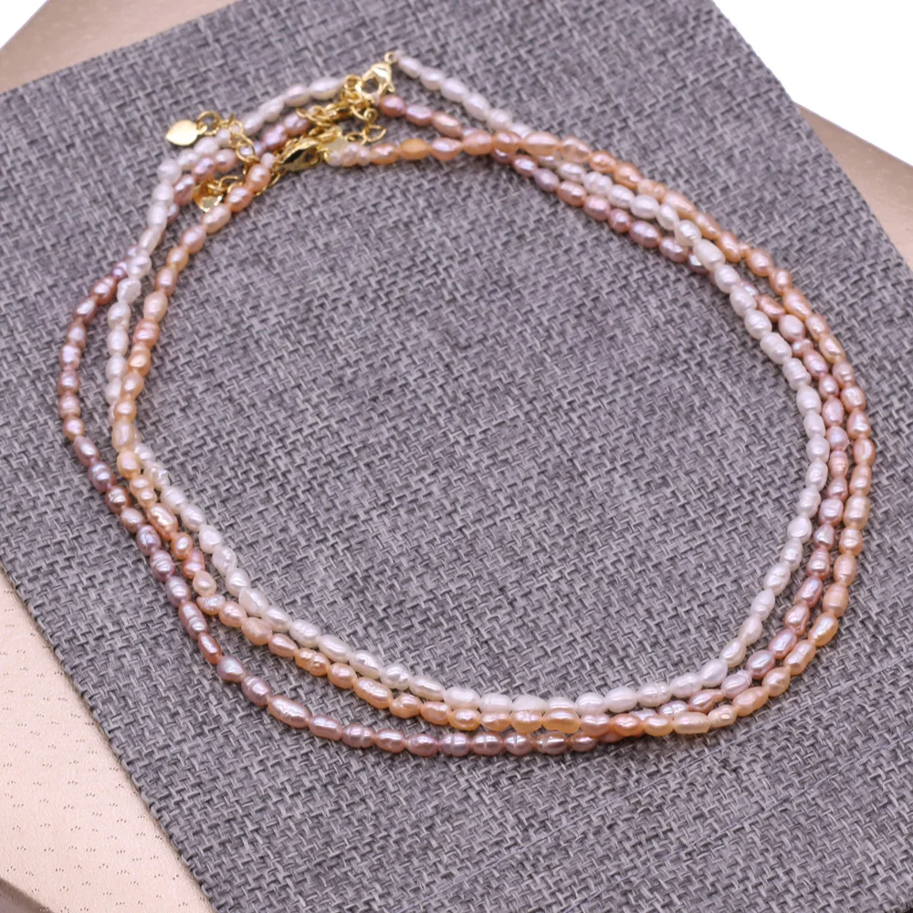 

2021 New Natural Pearl Rice Beads Necklace Ladies Necklace Suitable Gift for A Girlfriend Fashion Jewelry That Can Add Charm