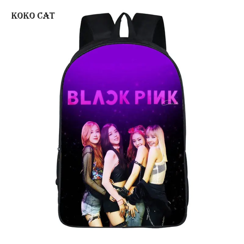 Модный черный и розовый рюкзак для девочек подростков с принтом на заказ детский