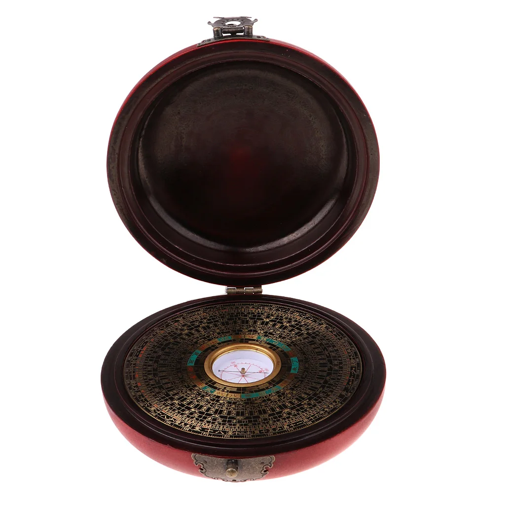 5-дюймовый винтажный фэн шуй Луо Пан древний Геомантический компас с деревянным