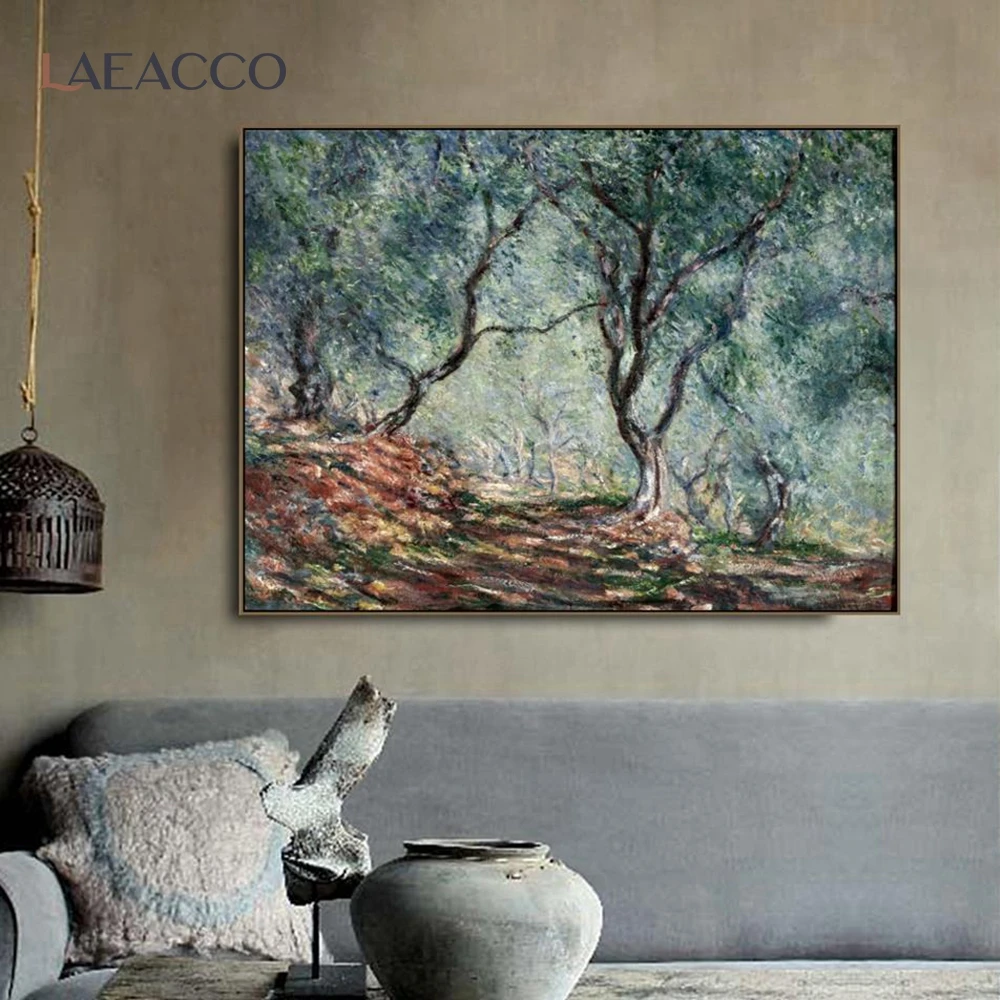 

Laeacco Canvas Art Oil Painting《Pear flower Tree》Van Gogh Poster Classic Wall Art Home Decor Pictures For Living Room Decoration