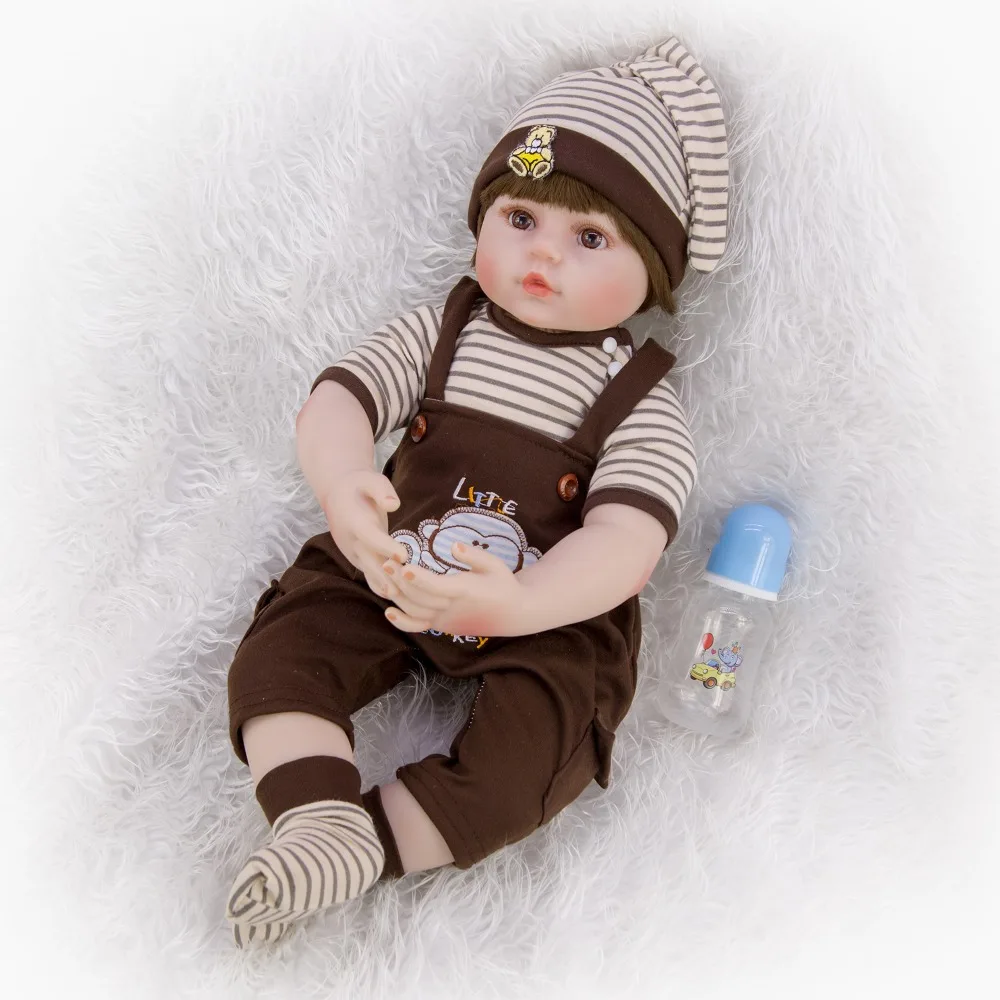

Dolls toy Reborn Baby 24'' 60cm 3/4 Silicone Vinyl Realistic Baby Doll Boy or girls Toy Kids Birthday Gift and hat bebe reborn