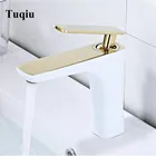 Смесители для раковины, современный белый золотой кран для ванной комнаты, водопады, смесители с одним отверстием, кран для холодной и горячей воды, кран для раковины, смесители