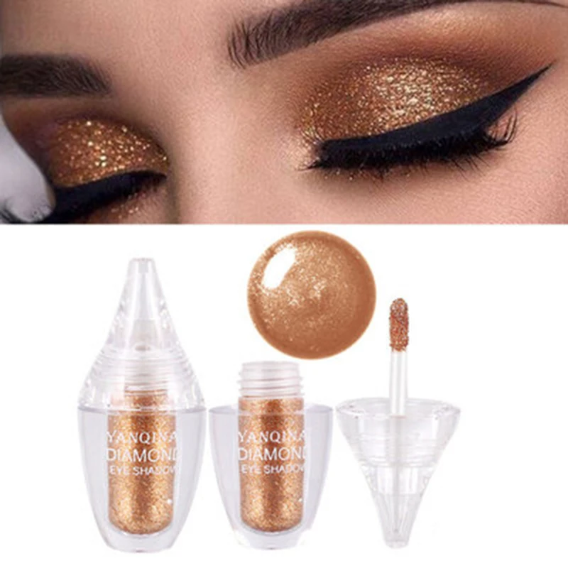 Одиночные блестящие тени для макияжа жидкие Maquillaje век мерцающая пудра пигмент 6
