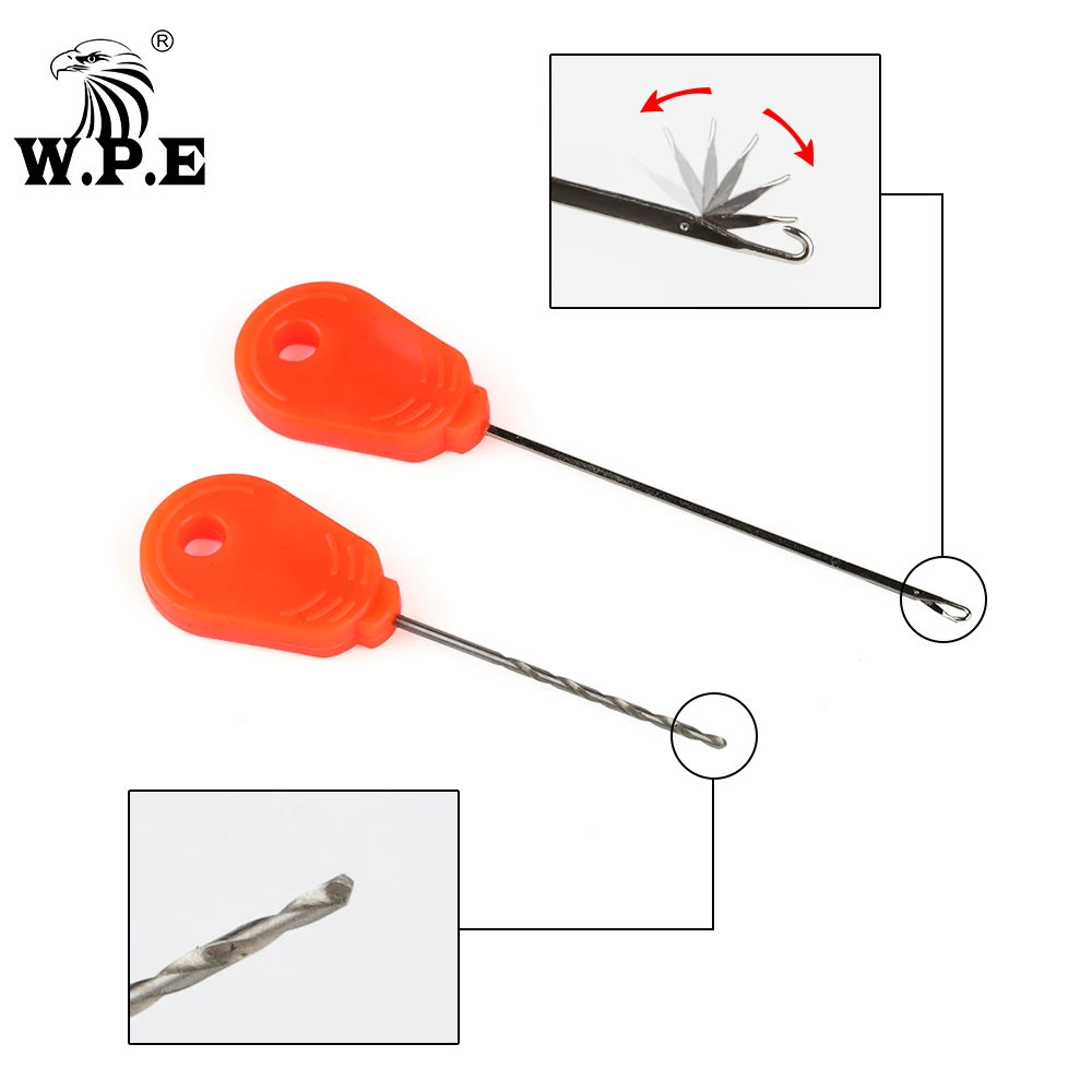 W.P.E Carp Fishing  Stainless Boilie 1 Set/6 pcs  Needle Scissor Set Baiting Drill Stringer Needle  Tool Accessories