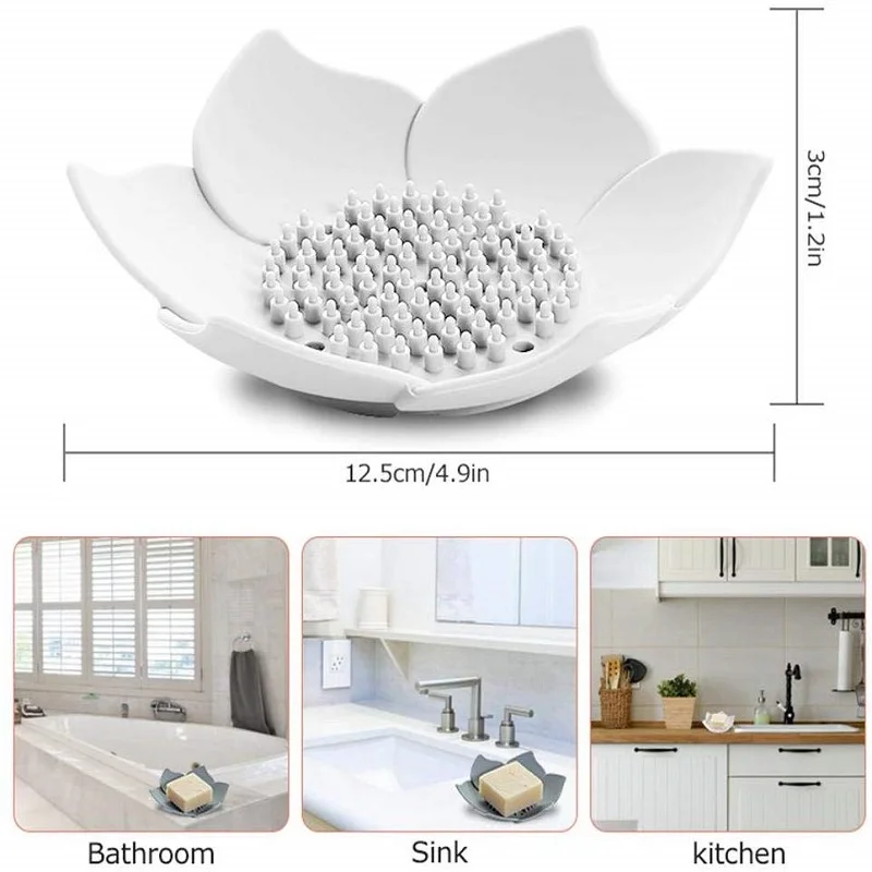 Портативный Силиконовый Футляр для мыла в форме цветка лотоса Коробка ванной и