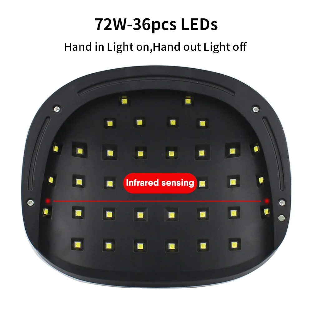 Лампа для маникюра SUN H4 plus светодиодная УФ лампа ногтей 72 Вт с таймером и 36