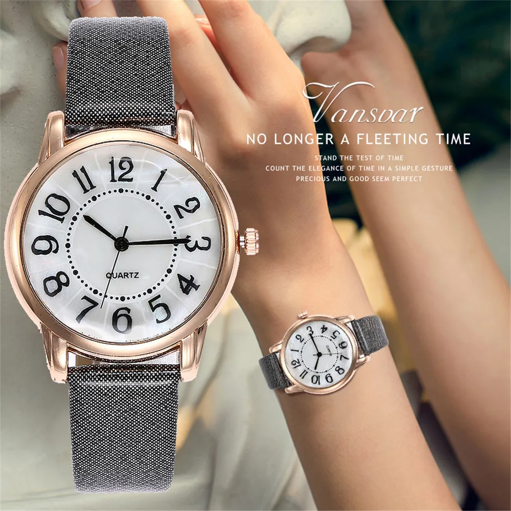 

Women's Casual Quartz Leather Strap Watches Female Rose Gold Stainless Steel Dial Analog Watch Wristwatches Zegarki Damskie