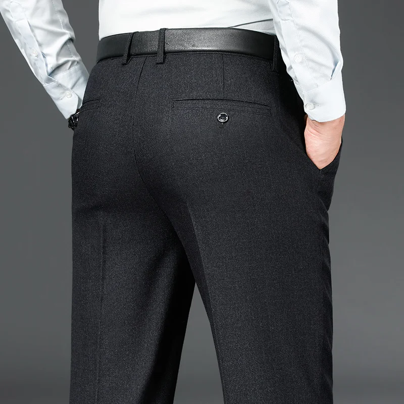 

Men's business casual pants 2021 autumn and winter new Men's straight loose high waist stretch pants