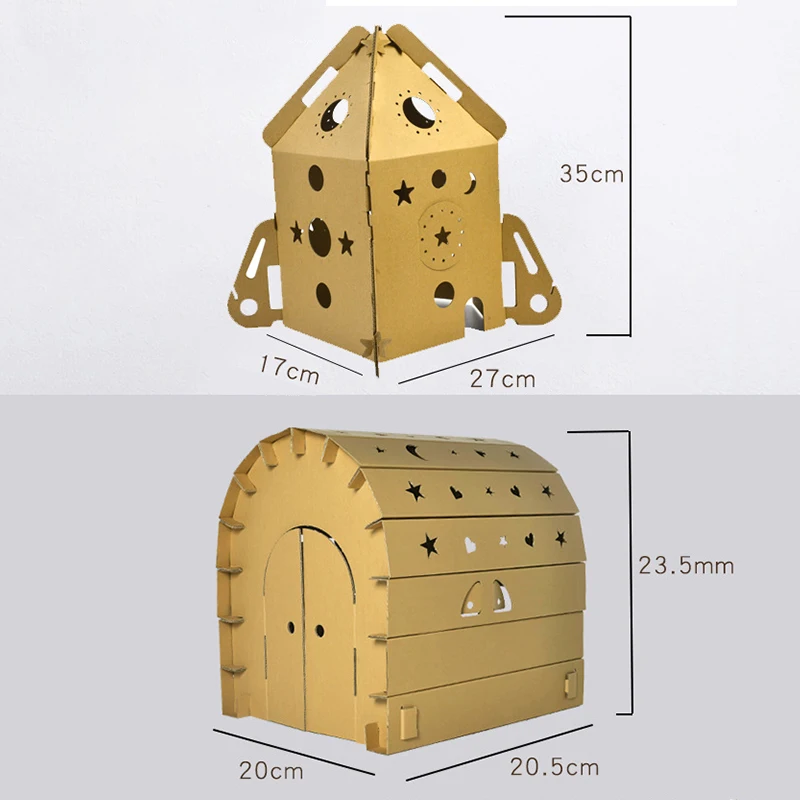 

Children'S Diy Graffiti Cardboard Toy Corrugated Paper 3D Puzzle Coloring Assembled Model Children'S Handmade Paper House Toys