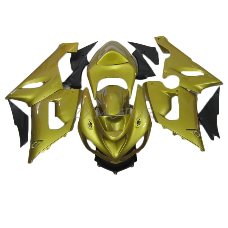 

Премиум мотоциклетные Обтекатели подходят для 2005 2006 Kawasaki ZX6R Обтекатели zx6r 05 06 золотой черный впрыскиваемый корпус часть JK52