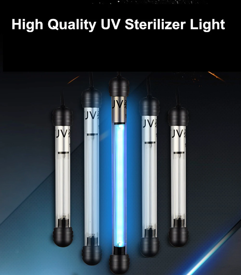 Fish tank Submersible UV Sterilizer Lamp Light Ultraviolet Filter Waterproof Water Cleaner For Aquarium Pond Coral 5w/7w/9w/11w