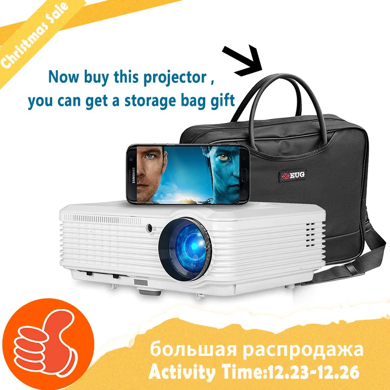 Умный беспроводной проектор WiFi Bluetooth Поддержка HD 1080P для домашнего кинофильма