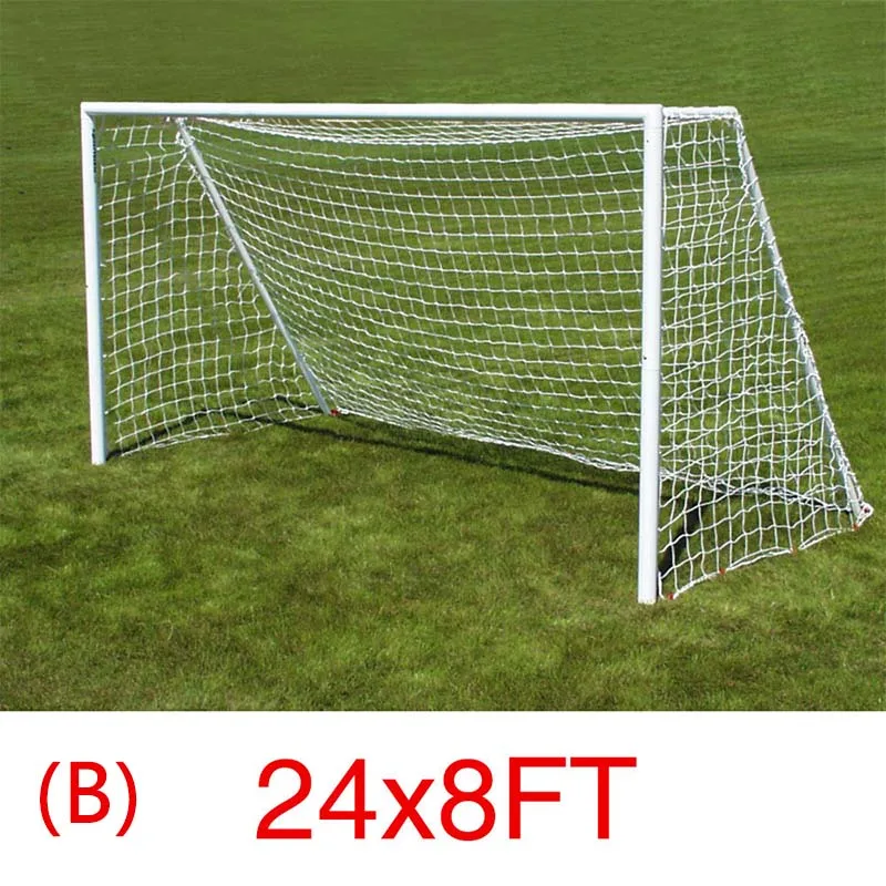 B 7.32 X 2.44m Полноразмерный футбольный прочный футбольный гол пост Юниор Спорт Тренировка 1,8 м х 1,2 м 7,32 м х 2,44 м Футбол сетка простая установка - Цвет: B 7.32 X 2.44m