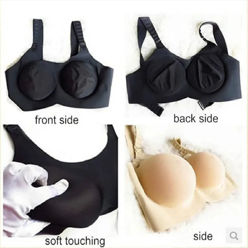 SPecial For Mastectomy Bra One-piece 2 Colors Breast Form Shemale Crossdresser Transexual Underwear CD TG User