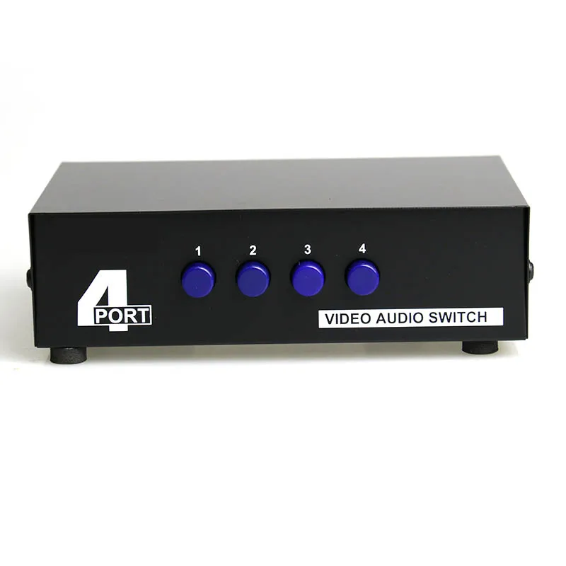 Аудиовыключатель JUXIN 4 в 1 RCA порта 3RCA аудио видео преобразователь для HDTV LCD