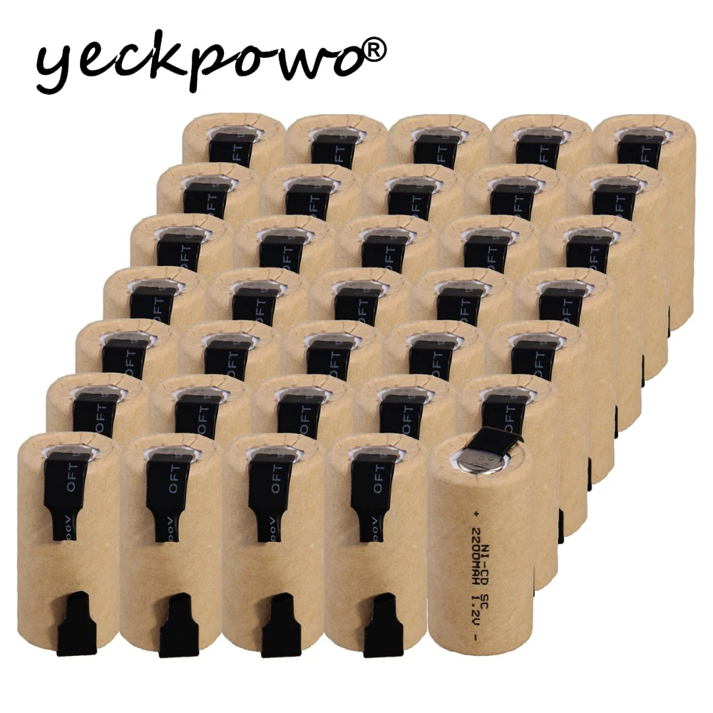 lowest price real capacity ! 35 pieces SC battery 1.2V NICD 2200mah batteries for electric drills power tools CELLS | Электроника