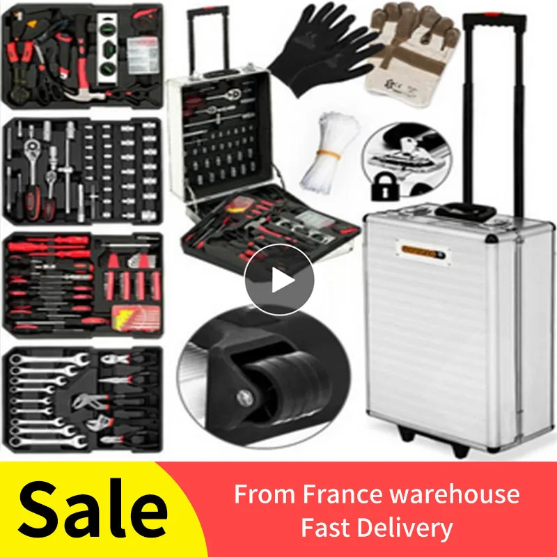 

Overseas Stock !!! 725PCS Repair Kit Box Household Repair Hand Tool Kit with Plastic Toolbox Storage Case Wrench Screwdriver HWC