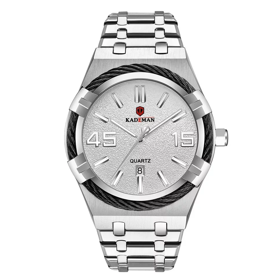 

2021KDM Top Brand Business Leisure Men's Watch Waterproof Luminous Calendar Multifunctional Stainless Steel quartz Watch